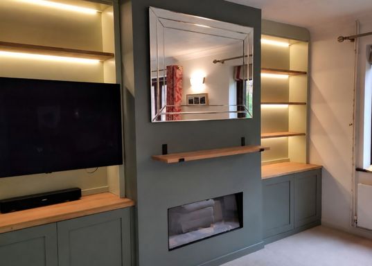 media wall and Fire Place